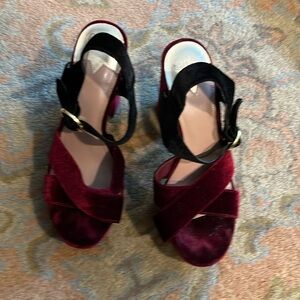 Platform chunky heel velvet sandals, Circus David Edelman, size 9